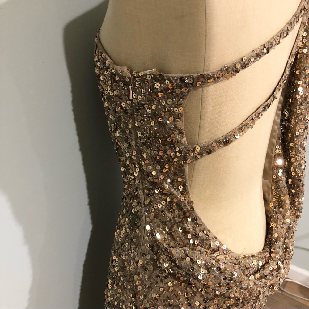 Mac Duggal Copper Sequin Formal Dress - Picture 8 of 12